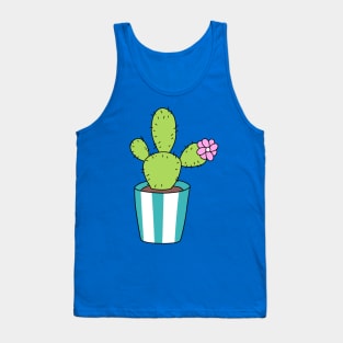 Cute Cactus in Striped Pot Tank Top